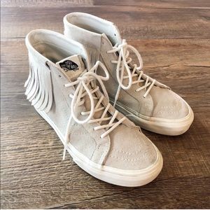 Vans Suede Moccasin Fringe High Top Sneakers